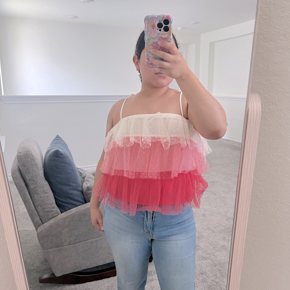 Tulle pink top